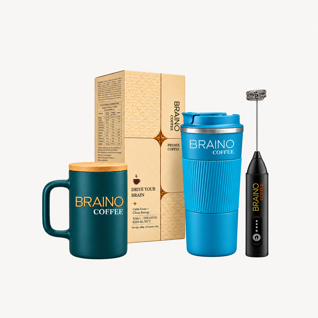 Combo Pack | Braino Coffee, Cup, Tumbler, ELECTRIC COFFEE FROTHER